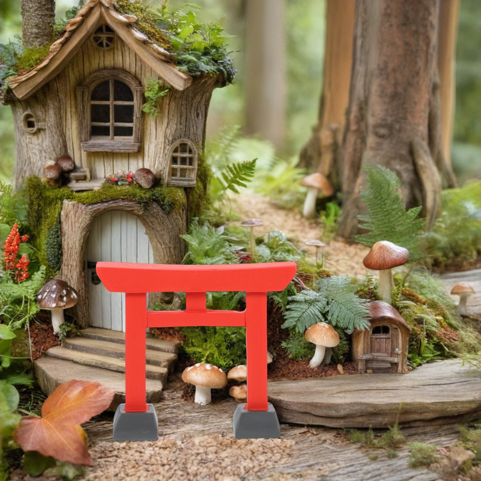 Bonsai Garden Desk - 2 mini-portails Torii en résine, artisanaux,