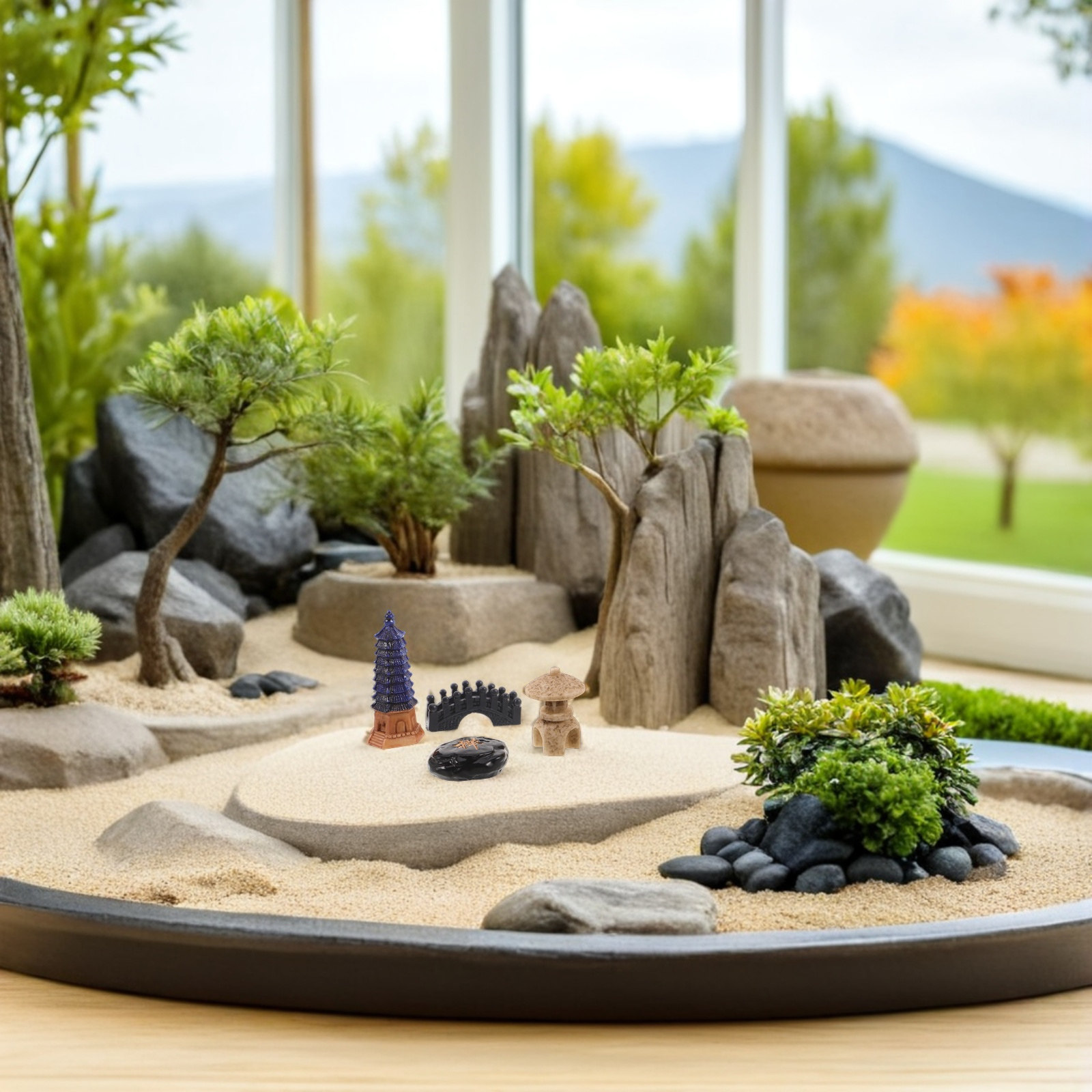 Ensemble de 4 mini statues de  - Bonsai Garden Desk avis et prix